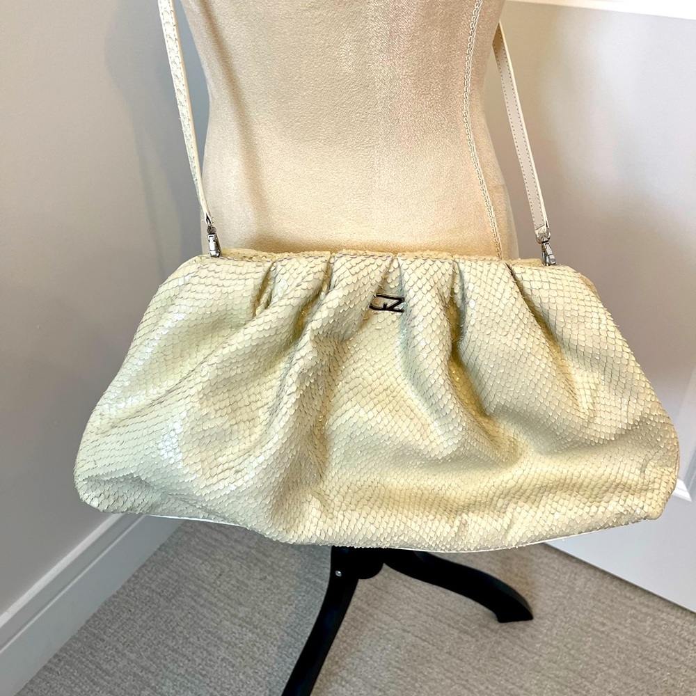 Gorgeous Guiseppe Zanotti snake skin like clutch/crossbody purse